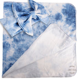 Baby Tie Dye Swaddle Wrap with Hairband SR079 | NB | Light Blue